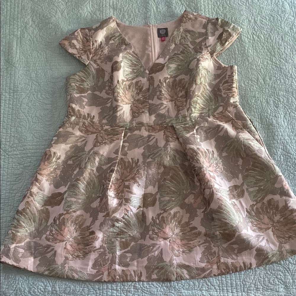 Vince Camuto Pink and Green Floral Mini Dress